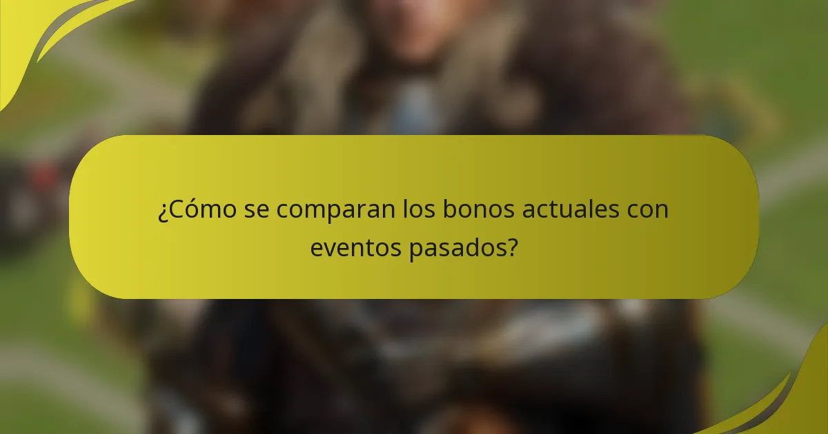 ¿Cómo se comparan los bonos actuales con eventos pasados?